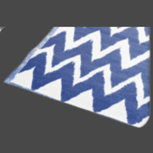 Home & Styling Buitentapijt 90x180cm Zigzag - Campingkleed - Grafiet Zwart