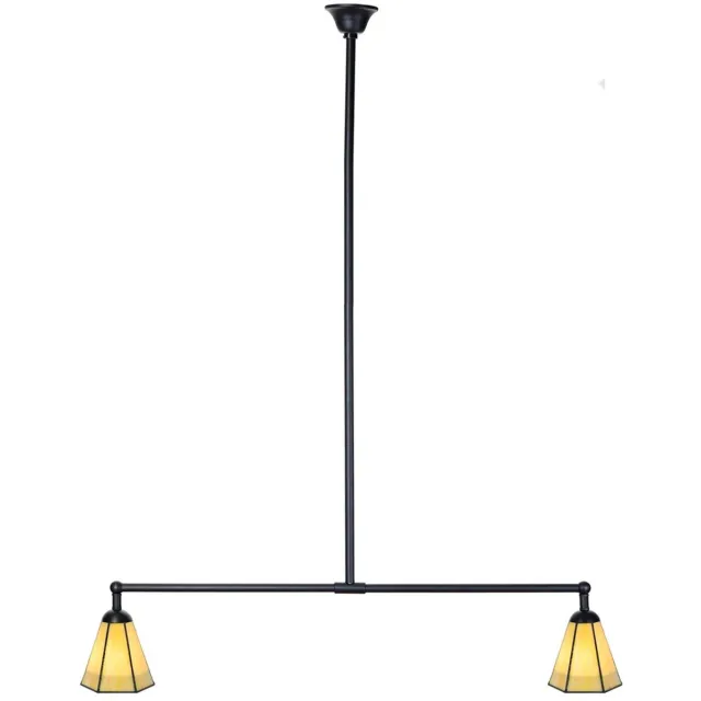 Coloured by Art Tiffany T-lamp 2 lichts Narcissus - Art Deco Trade Zwart