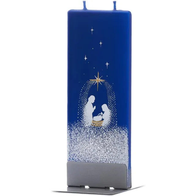 Flatyz Kerstavond in Bethlehem - De geboorte in de Kerststal | FLATYZ platte kaars – uniek handbeschilderd kerst cadeau