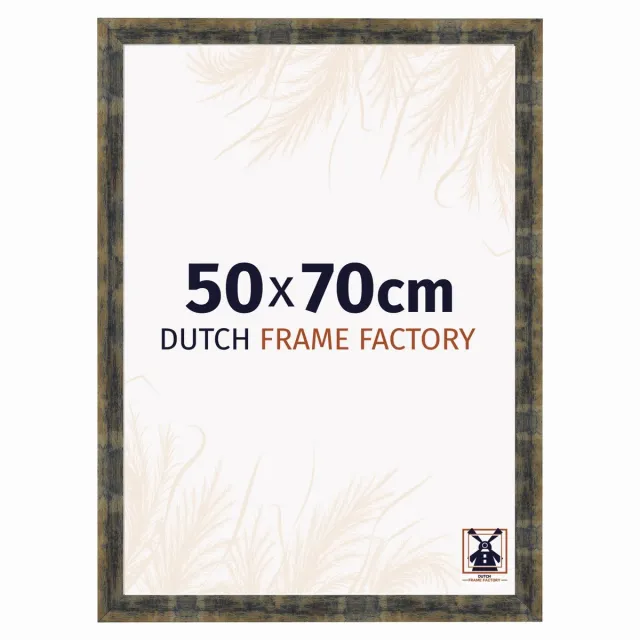 Dutch Frame Factory Fotolijst 50x70 cm - MDF - Blauw Goud Gemeleerd - Praag