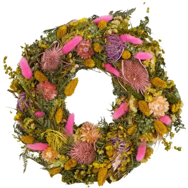Wildflowers by Floriette Droogbloemen Krans Summer - 25cm Roze tinten