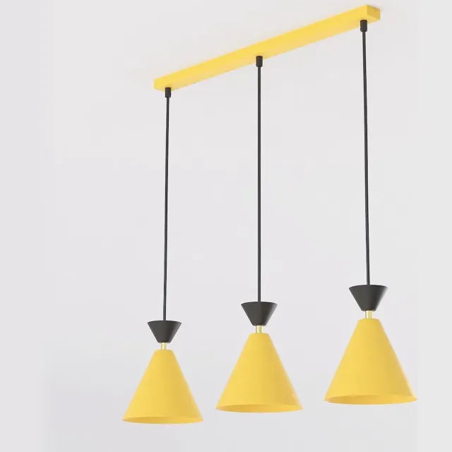 Emibig KLEVER 3 ORANGE BLACK - Moderne hanglamp voor elke ruimte Oranje, Zwart
