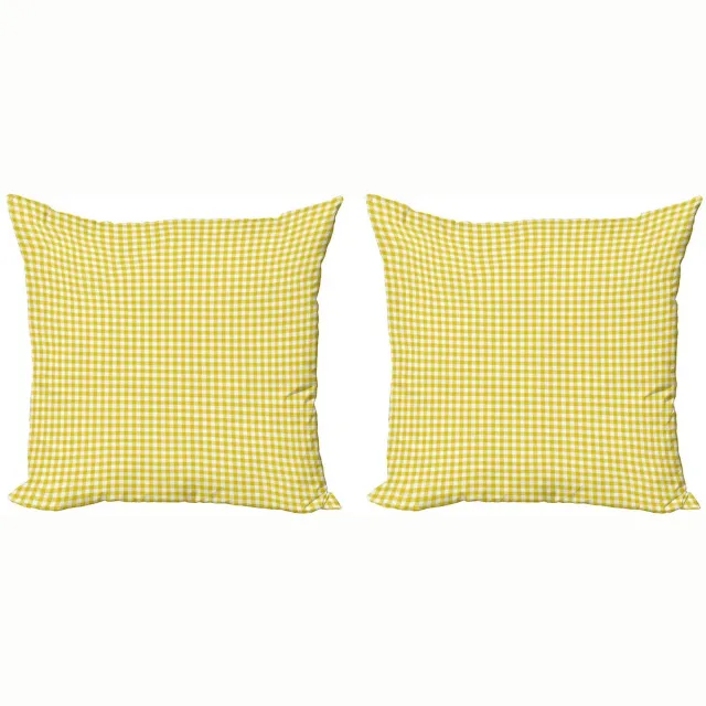 ABAKUHAUS Abstrakt Kussenhoes – 40x40 – Dubbeldruk – geel/wit