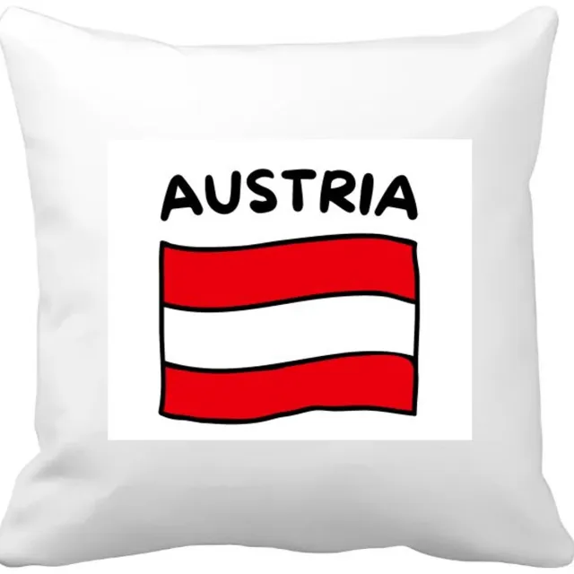 Akyol austria vlag Kussen hoes - Oostenrijk - reizigers - toerist - verjaardagscadeau - souvenir - vakantie - 40 bij 40 cm Multicolor