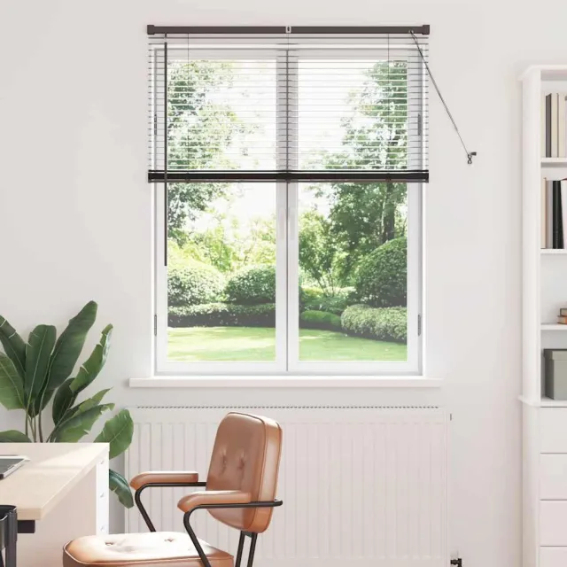 vidaXL Venetiaanse jaloezie Zwart 130 x 105 cm 25 mm Aluminium