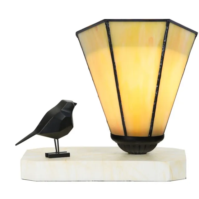 Coloured by Art Tiffany tafellamp / sculptuur Ballade van een Vogel Narcissus - Art Deco Trade Geel