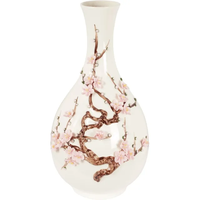 Pole to Pole Keramische vaas Hana White, Pink, Brown