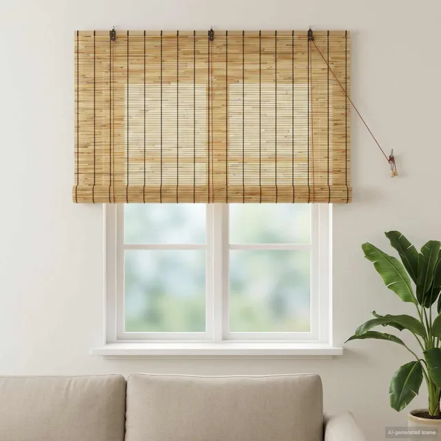 vidaXL Rolgordijn Naturel 140 x 160 cm Riet Bruin