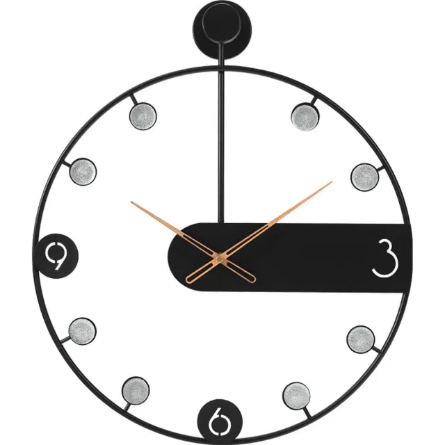 SensaHome Wandklok Manila - Luxe Industriële Klok van Metaal - Grote Maat - Ø50cm - Zwart