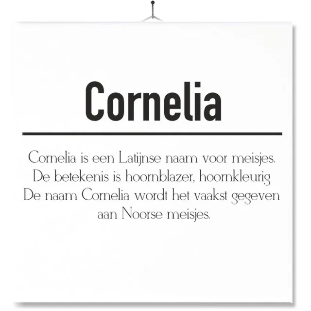 MC Living Tegel Met Opdruk | Betekenis | Kado | Cadeau | Met Naam - Cornelia Multi-Color