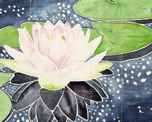IXXI Pink Lotus Flower in Sparkling Water, Natalie Bruns - 100 x 80 cm - Grote wanddecoratie en posters - Naturalisme, Aquarel, Eetkamer, Woonkamer Roze / Donkere tinten
