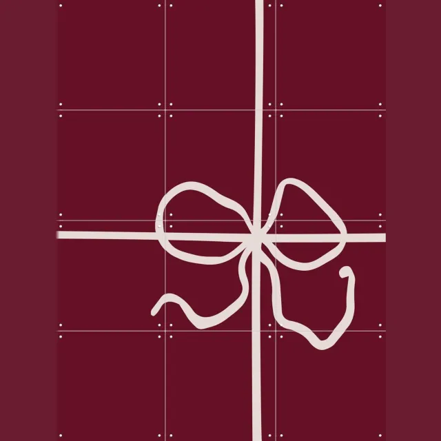 IXXI Christmas Gift, Palmartprints - 60 x 80 cm - Grote wanddecoratie en posters - Minimalisme, Woonkamer, Trap, Kerst Rood