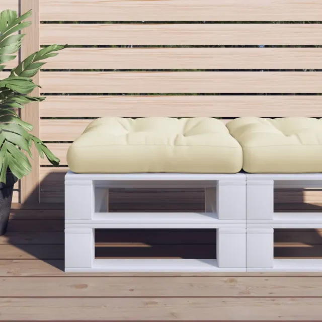 vidaXL Palletkussen 60x60x12 cm stof crèmekleurig