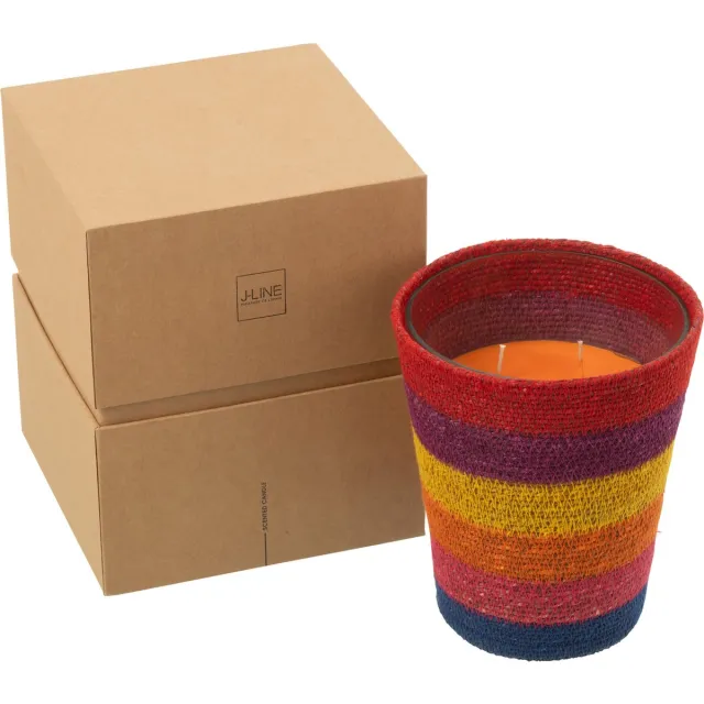 J-Line geurkaars Mand - Woody Aurora - beige/mix - large - 75U Multi