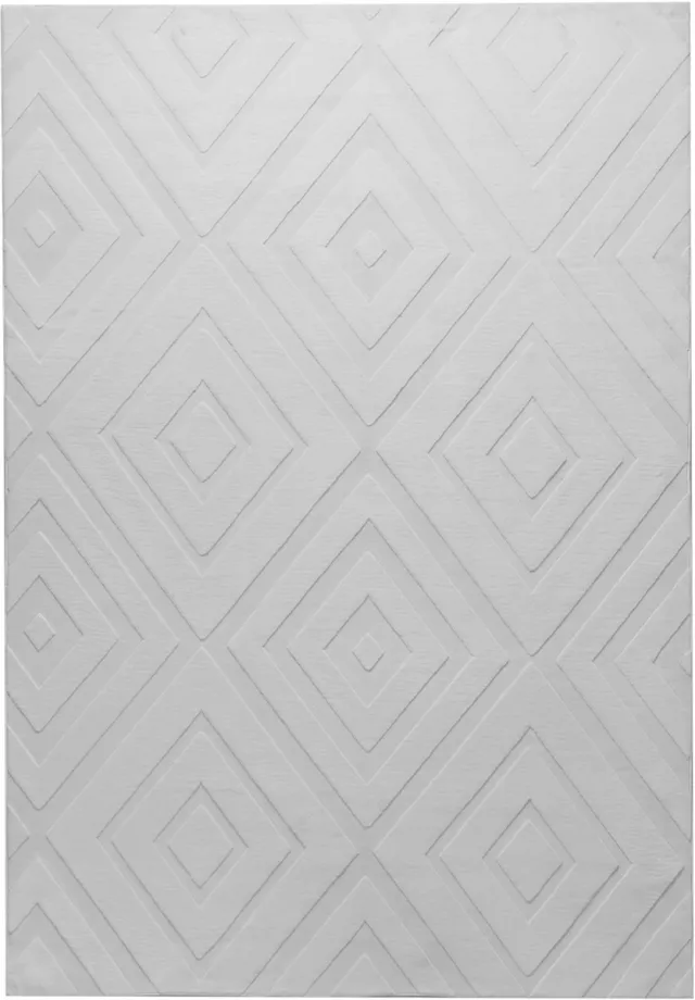 Beliani BORAH - Vloerkleed - Lichtgrijs - 160 x 230 cm - Polyester