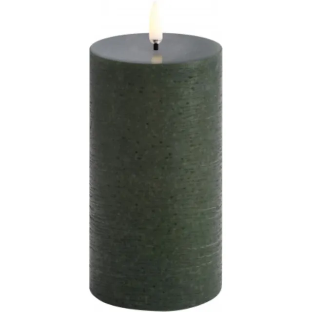 Uyuni led-kaars Rustic 7,8 x 15cm olive green Olijf groen