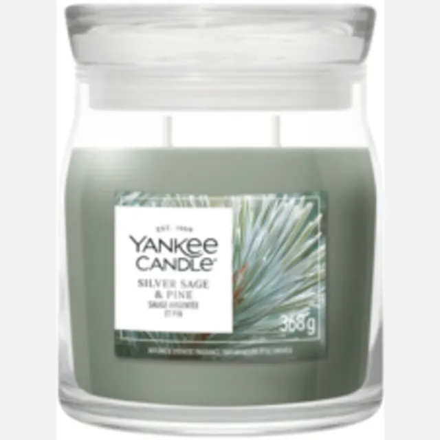 Yankee Candle Signature Yankee Candle Silver Sage & Pine Signature Medium Jar Groen