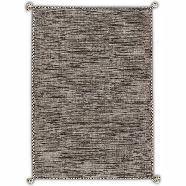 OSTA Medina – Vloerkleed – Tapijt – geweven – wol – eco – duurzaam - modern - boho - Beige/Zwart - 160x230