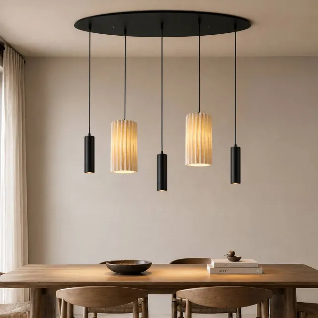 NOUS Living hanglamp Levi (120x35x150 cm) Zwart