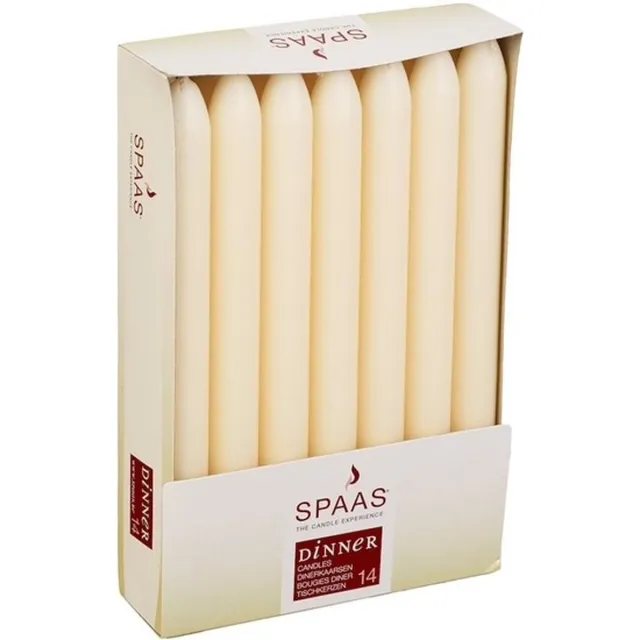 Spaas Dinerkaarsen ivoorwit - 56x stuks - 22 cm - 8 branduren - lange kaarsen - tafelkaarsen