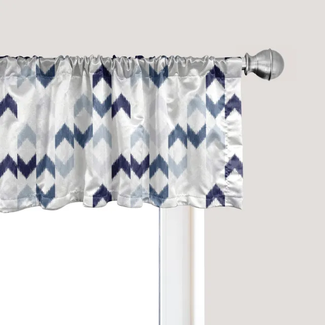 ABAKUHAUS Marine raamvalletje, gordijnvalletje voor keuken en slaapkamer met tunnelzoom, 137 cm x 30 cm, paars leisteenblauw wit Paars leisteen blauw wit