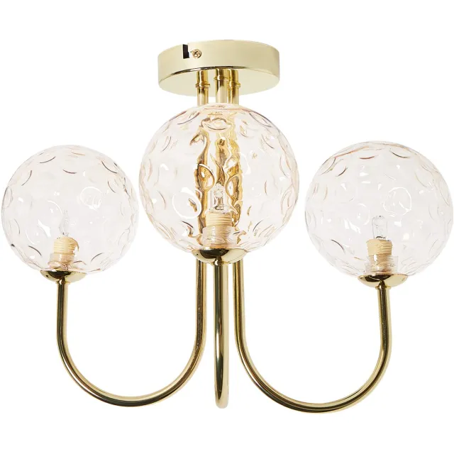 Beliani ANADYR - Plafondlamp - Beige/Goud - Metaal/Glas