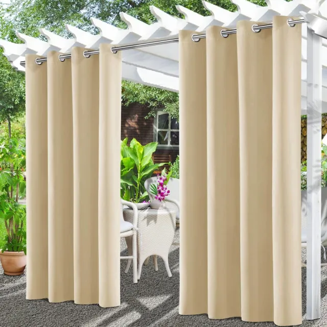 Store_8 Omgoods - Waterdichte Buiten Gordijn - Zonbescherming voor Balkon en Tuin beige