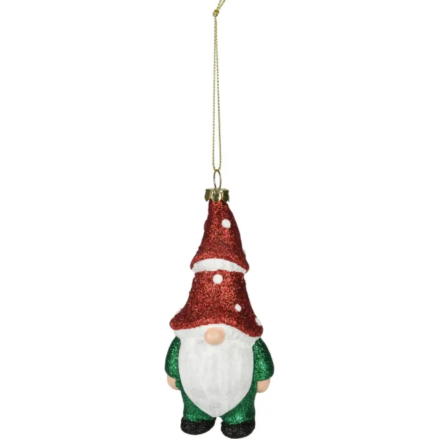 Home & Styling Home and Styling kersthanger gnome/dwerg/kabouter - kunststof - 12,5 cm Rood