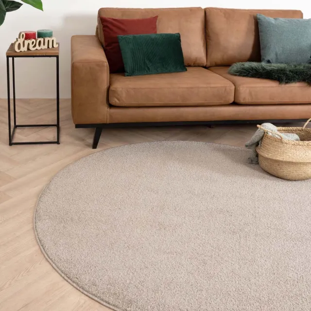 Tapeso Rond vloerkleed - Fine beige 200