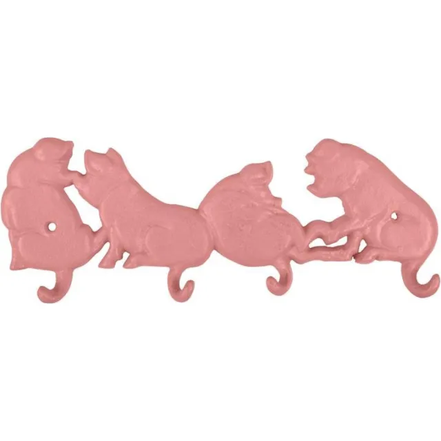 Esschert Design Haak met varkenstaarten. roze
