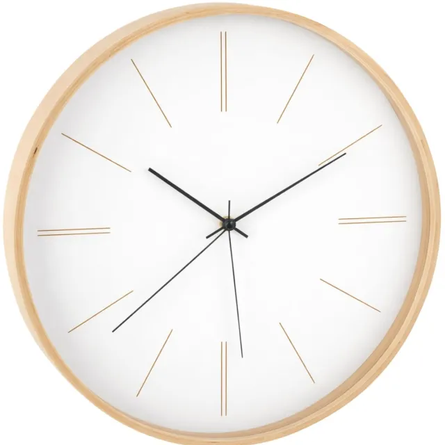 J-Line klok Chris - hout - naturel - Ø 40 cm