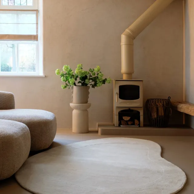 Nordic Weavers Organisch vloerkleed wol - Flyt Pebble ivoor 240x360