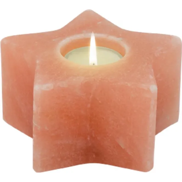 Himalaya Salt Dreams Himalaya Zoutkristal tealightholder ster oranje 41444 11x11cm