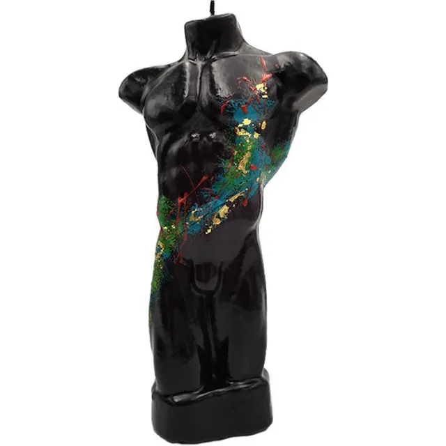 Van Licht Sexy Mannelijke Torso Figuurkaars Mannelijke Figuur Kunstwerk Art object Naked Body Torso Zwart