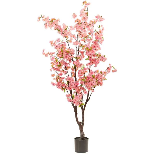 Emerald Kunstboom Kersenbloesem 175cm roze - Kunstplant voor binnen - Japanse Sakura - Bloesemboom - Cherry Blossom