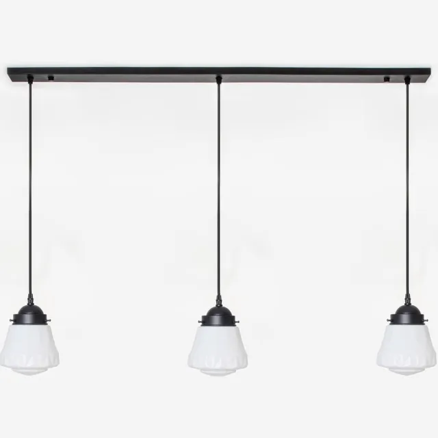Coloured by Art 3 x Bold lampen aan plafondbalk Moonlight - Art Deco Trade Zwart