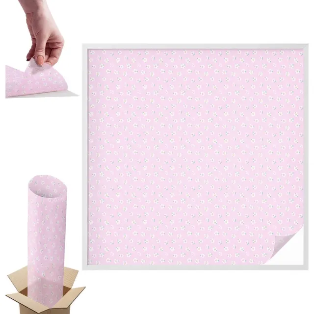 TULUP Raamfolie Anti inkijk - Bloemenpatroon Anti inkijk Raamfolie - 100x100 cm - Roze Raamfolie Tegen inkijk - Zelfklevende Anti inkijk Folie Glas in Lood - Voor de slaapkamer, badkamer en kledingkast. - Zonwerende Raamfolie Glas in Lood
