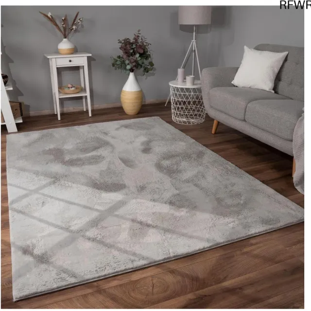 RFWR Hoogpolig Fluffy Tapijt voor de Woonkamer - Modern Effen Grijs 160x220 cm