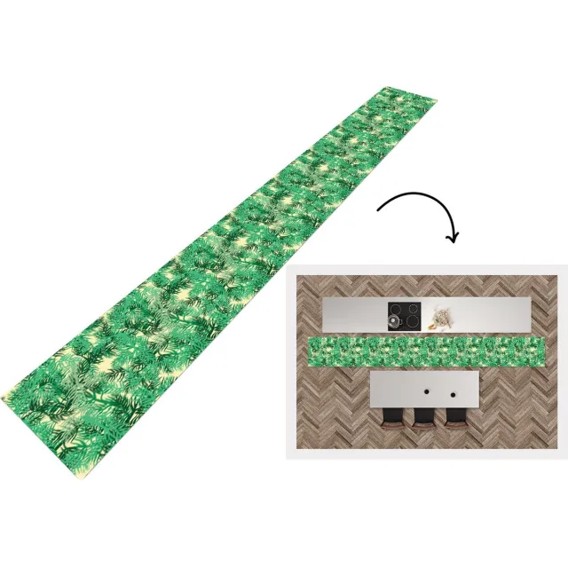 KitchenYeah Keukenloper - Keukenmat - Jungle - Patronen - Camouflage - 480x60 cm - Keuken vloerkleed Multicolor