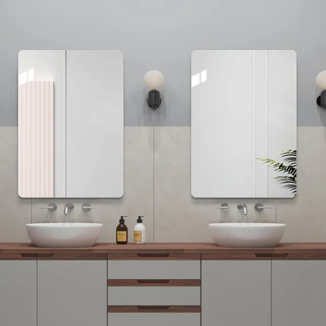 MODFU Badkamerspiegel - Wandspiegel - Frameloos - Rechthoek - Modern - Zilver - 50 X 70 Cm Silver