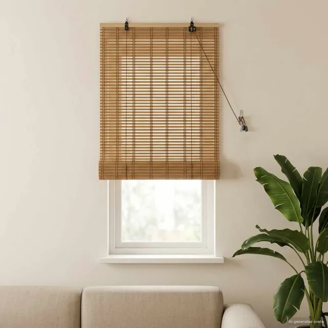 vidaXL Rolgordijn Natuur 40 x 160 cm Bamboe Bruin