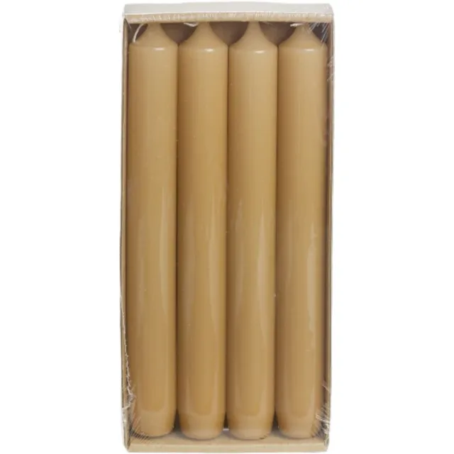 Rustik Lys Kaarsen - Hoogglans - Dinerkaarsen - Caramel - Set van 4 - Ø 2,1 x 19 Centimeter Eucalyptus