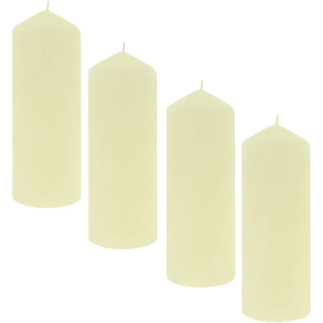 KFS & B Geurloze stompkaars cilinderkaars - Ivoor - paraffinewas - Branduren 64 uur - 18 x 7,5 cm - 4 stuks