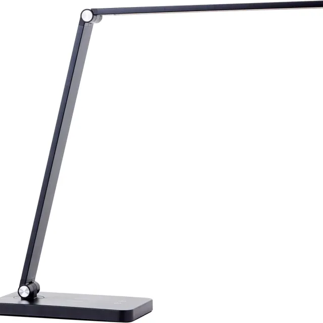Brilliant AG Brilliant Florence - Bureaulamp - LED 5W - 2700K-6500K - CCT - 3-Steps Dimbaar - Draadloze oplaadfunctie - USB - Zwart