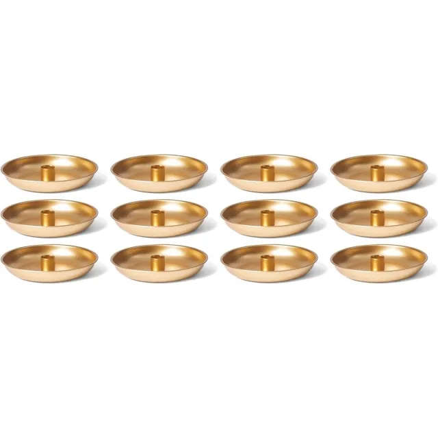 Novaliv 12x kaarsenhouder decoratieve schaal goud 18cm tafelkaarsen kersttafeldecoratie decoratieve schaal kaarsenhouder adventskrans kaarsenspeld kaarsenhouder scandic chic kaarsenbord kaarsenstoker