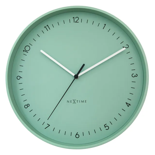 NeXtime Wandklok 40 cm - geruisloos - metalen - NeXtime 'Berlin L' mint Groen