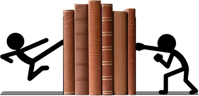 SNQ Boekensteunen –Vechtsporthouding – Antislip Bodem – Unieke boekensteunen voor op kantoor – Ideaal voor leeshoekjes en plankdecoratie – Geschikt voor kantoren, scholen, bibliotheken en slaapkamers – Het perfecte cadeau voor boekenliefhebbers – Zwart