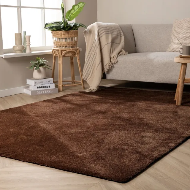 NATURL. Wasbaar vloerkleed - Clean Donkerbruin - 120x170cm