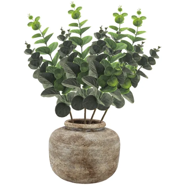 Bellatio Design Kunstplant takken Eucalyptus Bella - 4x - 38 cm - groen - decoratie bladgroen