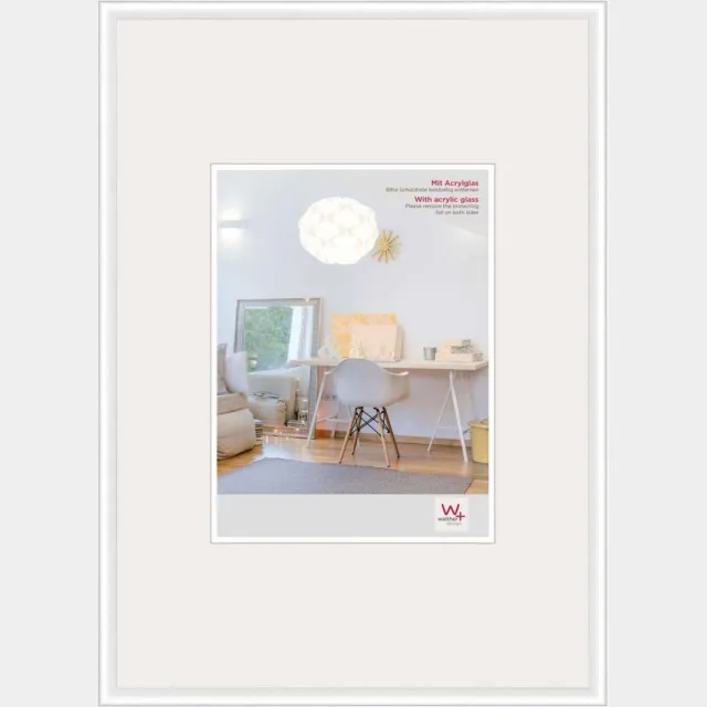 Walther New Lifestyle - Kunststof lijst - Fotoformaat 29,7x42 cm (DIN A3) - Kunstglas - Wit